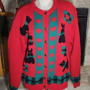 KAREN SCOTT VINTAGE CHRISTMAS CARDIGAN SIZE MEDIUM/LARGE